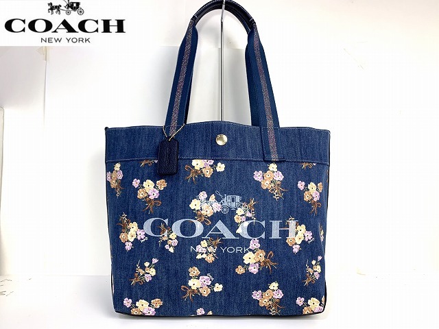 極美品 送料無料 コーチ COACH フローラル ボックス デニム 極美品 送料無料 コーチ COACH フローラル ボックス デニム