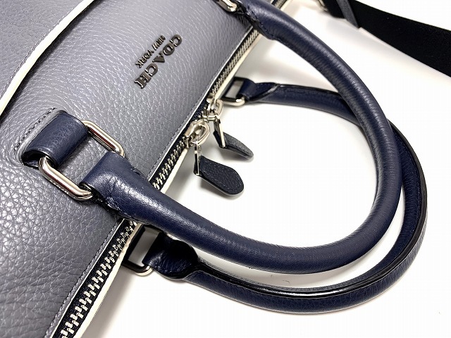 極美品★送料無料★ コーチ メンズ COACH ベケット ペブルド レザー 2Way ビジネスバッグ ブリーフ ショルダー 89953