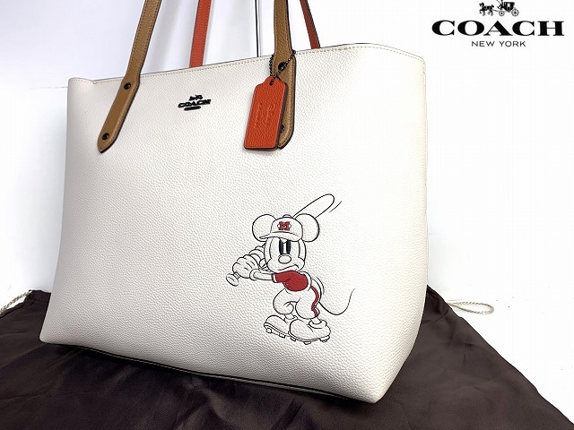 極美品★送料無料★入手困難モデル☆ コーチ COACH レザー ディズニー ミッキー コラボ トート バッグ 肩掛け可能