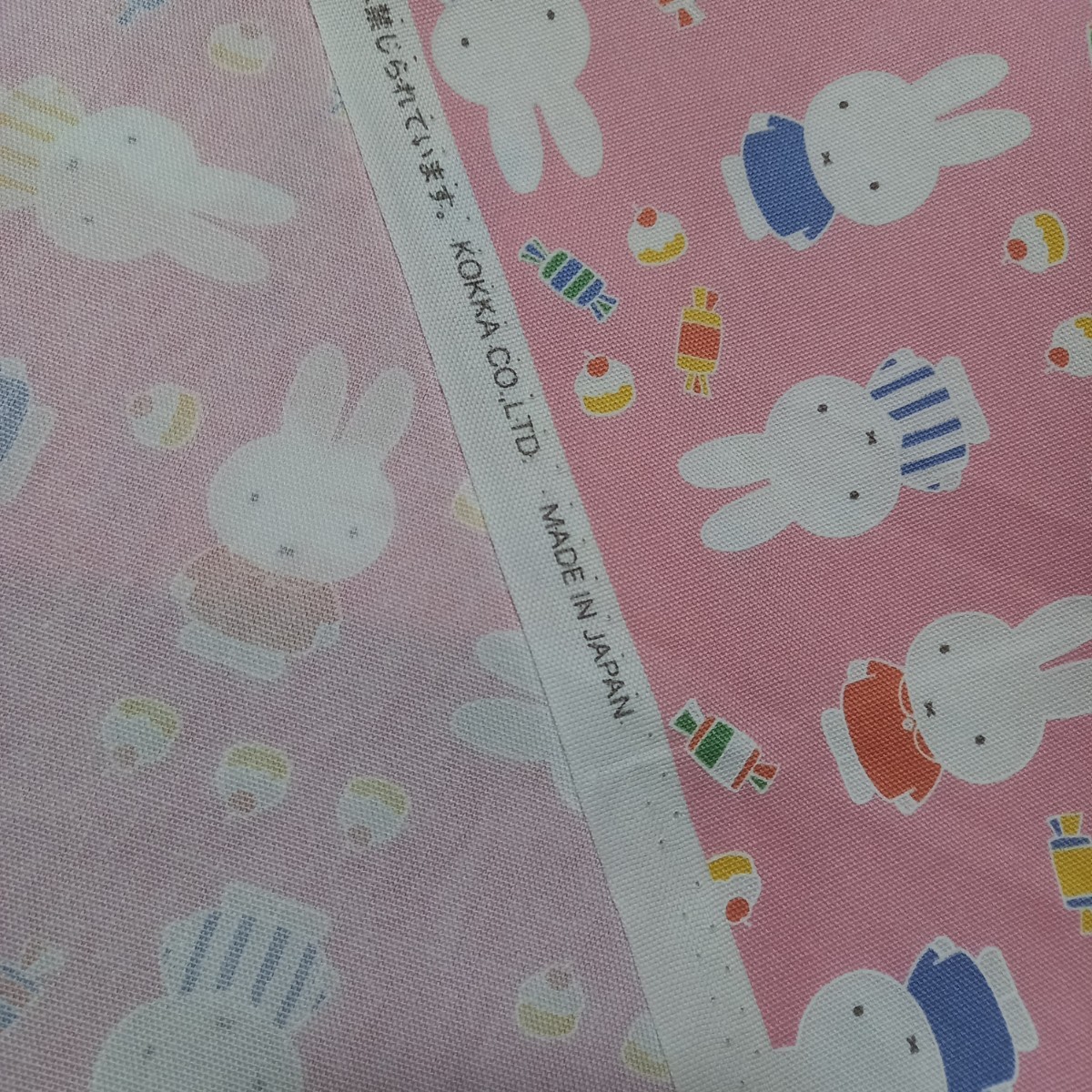 オックス　ミッフィー生地　miffy　ミッフィー　ピンク　50cm　オックス生地　カップケーキ　女の子　入園入学_画像3