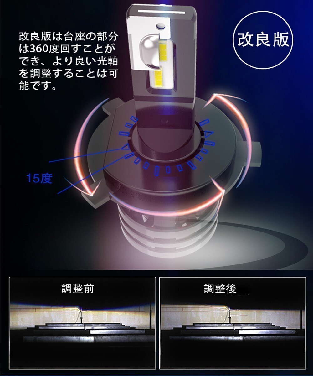 LEDヘッドライト H8/H11/H16兼用 DC12V/24V 12000ルーメン 6000K ホワイト 車検対応 2本セット 1年保証_画像3