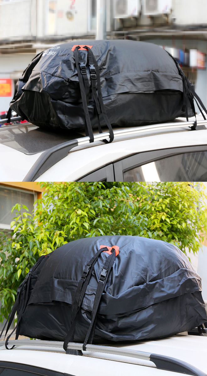 ルーフキャリアバッグ* カーゴバック ボックス 大容量433L 折り畳み 防雨 雪 取付簡単 二重PVC 防水加工 ナイロン 7日保証の画像8