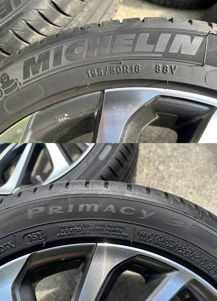 【美品！ アクア ヴィッツ 純正OP モデリスタ スピンエア5 SpinAirV 195/50R16 ミシュラン プライマシー3 16×6J +40 4穴 PCD100 4本セット_画像7