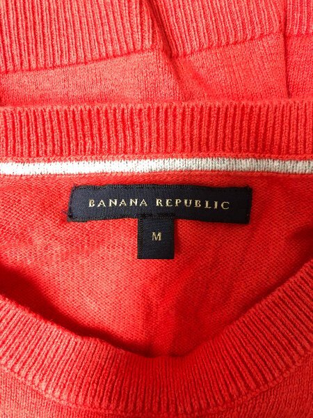 BANANA REPUBLIC バナナリパブリック メンズ カラーニットセーター M 朱色 綿カシミヤ_画像3