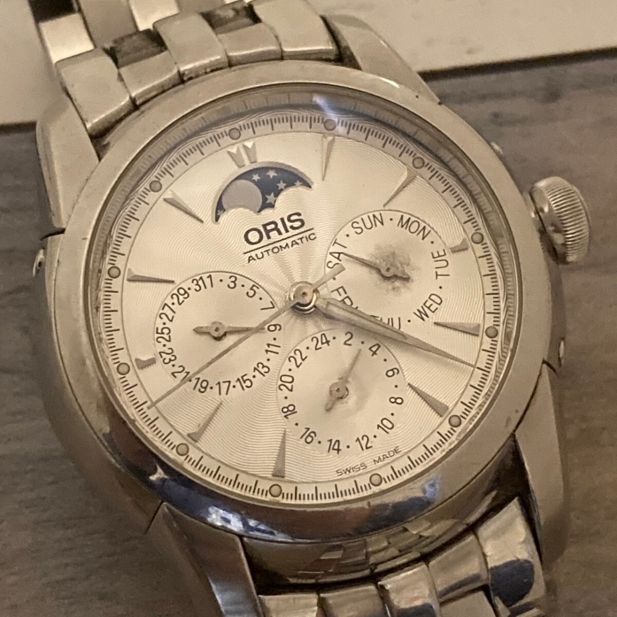 ◆稼働品◆良品◆ ORIS オリス 7546A トリプルカレンダー ムーンフェイズ 自動巻き メンズ腕時計 の画像1