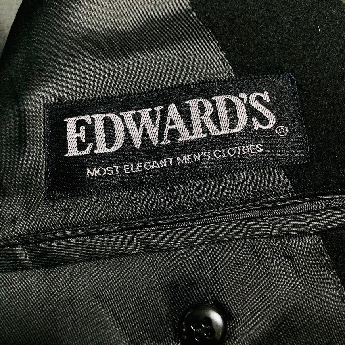 EDWARDS　セットアップ　金ボタン　ブラック　エンブレム　ゴールド　スーツ　ダーク　エドワーズ　紺ブレ　ブレザー