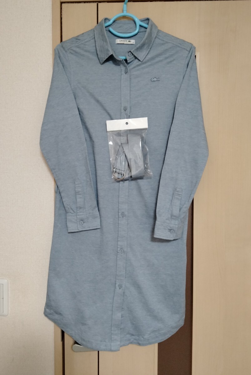 【№520】未使用 LACOSTE ロングシャツ ワンピース S_画像5