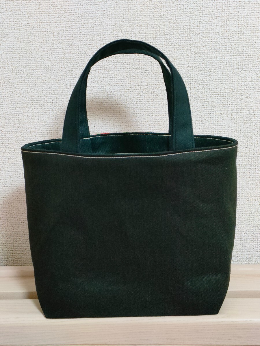 【手作り】 ミニトート1325 ミニバッグ お散歩バッグ お弁當バッグ ランチバッグ おしゃれ ストロベリー ドッグ いちごシリーズ 犬 ⑩