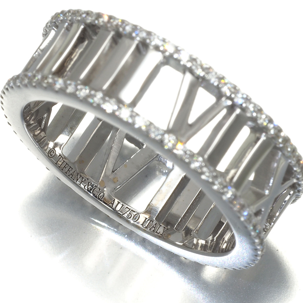  Tiffany ring diamond open Atlas 13.5 number K18WG BLJ large price decline goods 