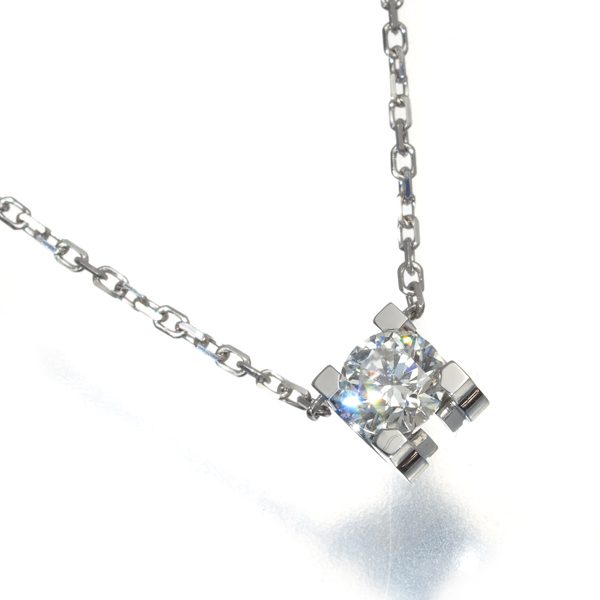  Cartier necklace diamond 0.24ct H VVS1 VG CduK18WG expert evidence BLJ large price decline goods 