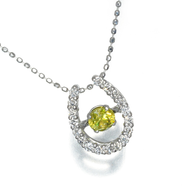 スフェーン 0.28ct ダイヤ 0.18ct ダンシングストーン ネックレス K18WGGENJ_画像2