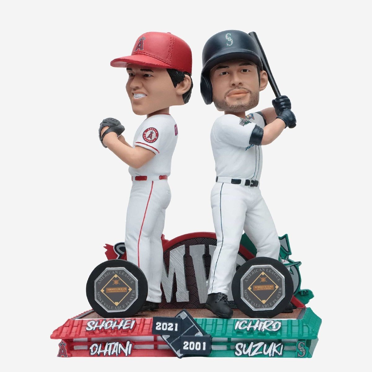 【MS】大谷翔平+イチロー MVP受賞記念 ダブル・ボブルヘッド人形 世界288個限定 新品 完売品 バブルヘッド 首振り人形 WBC_画像3