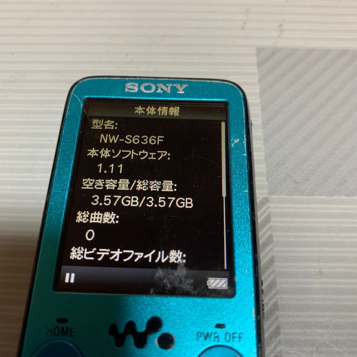 SONY ウォークマン NW-S636F初期化済み4GB_画像6