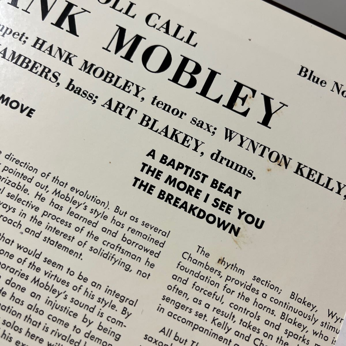 【BLUE NOTE 帯付き 】HANK MOBLEY『ROLL CALL』ハンク・モブレー / ロールコール/FREDDIE HUBBARD / WYNTON KELLY / PAUL CHAMBERS_画像7
