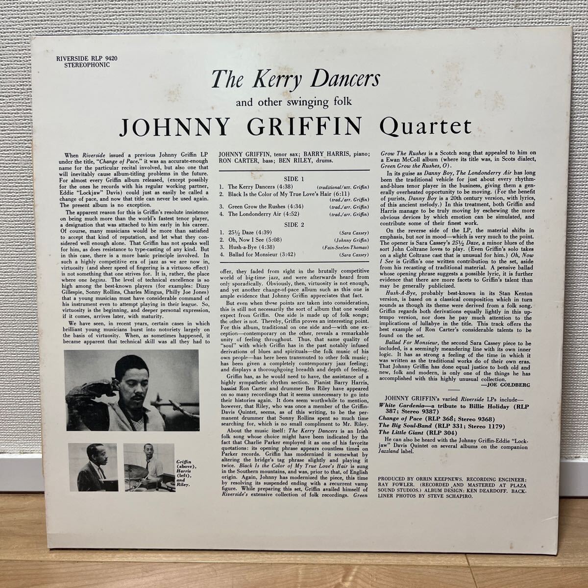 LP/JOHNNY GRIFFIN QUARTET/The Kerry Dancers and other swinging folk/RLP-9420/RIVERSIDE_画像2