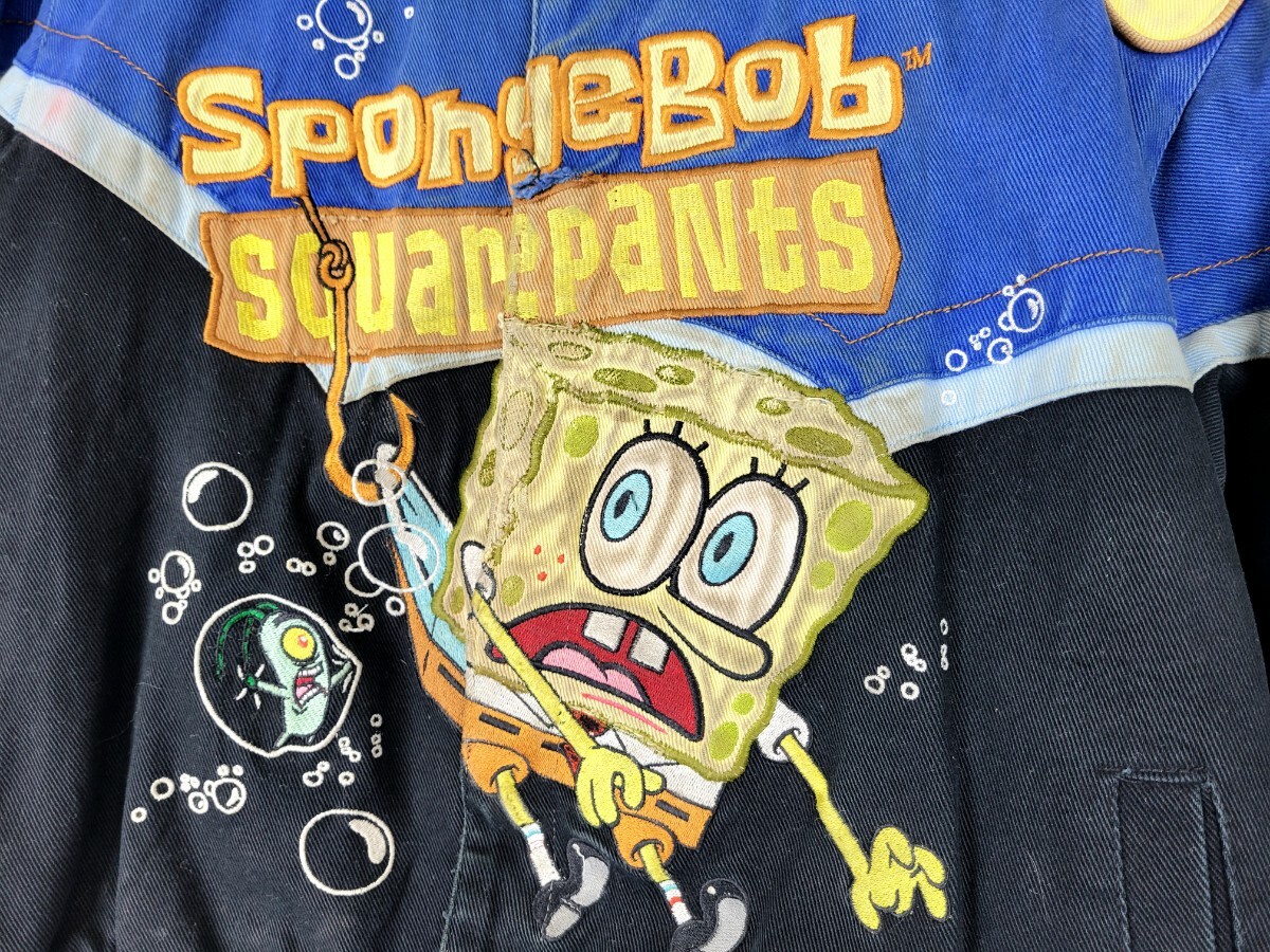 希少 ～00s JH DESIGN SPONGEBOB レーシングジャケット ジュニア XXL 13-14 ジェフハミルトン スポンジボブ Y2K アウター ブルゾン_画像6