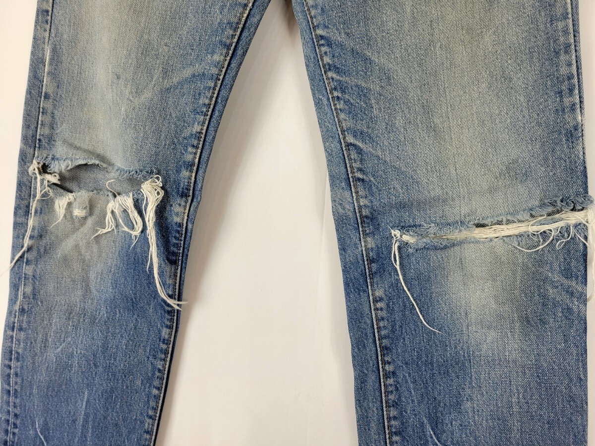 70s USA製 levi's 505シングル 66前期 バックポケットシングル コインポケットシングル 裾チェーンステッチ w29 70年代 ビンテージジーンズ_画像6