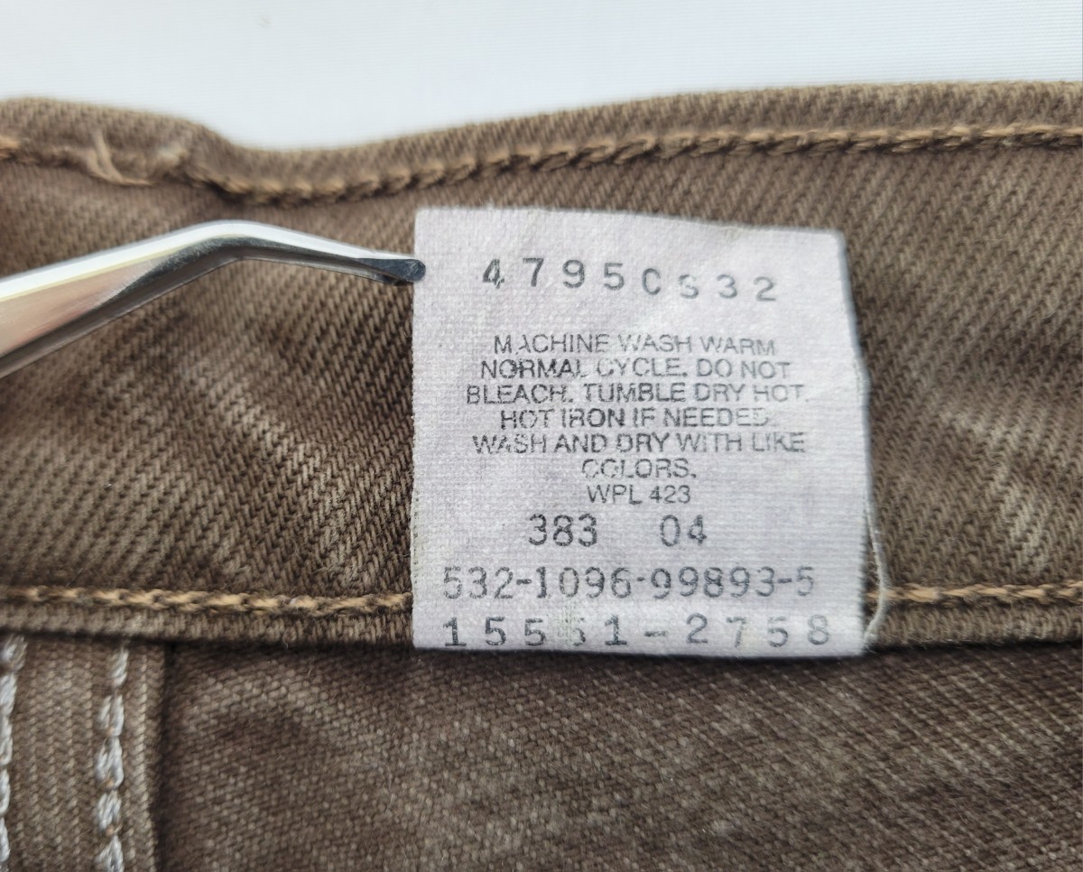 96年 USA製 levi's 551 w35 程度 ブラウン 茶色 90年代 90s アメリカ製 アメリカ古着 ビンテージジーンズ / 550_画像9