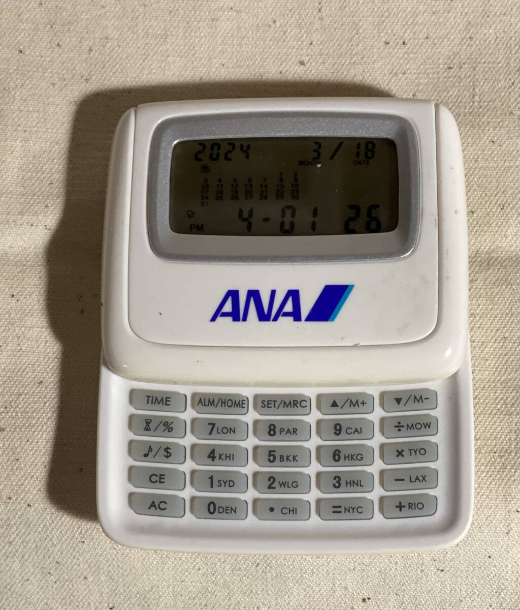 ANA記念品　目覚まし時計機能つき計算機　希少　稼働中　_画像2