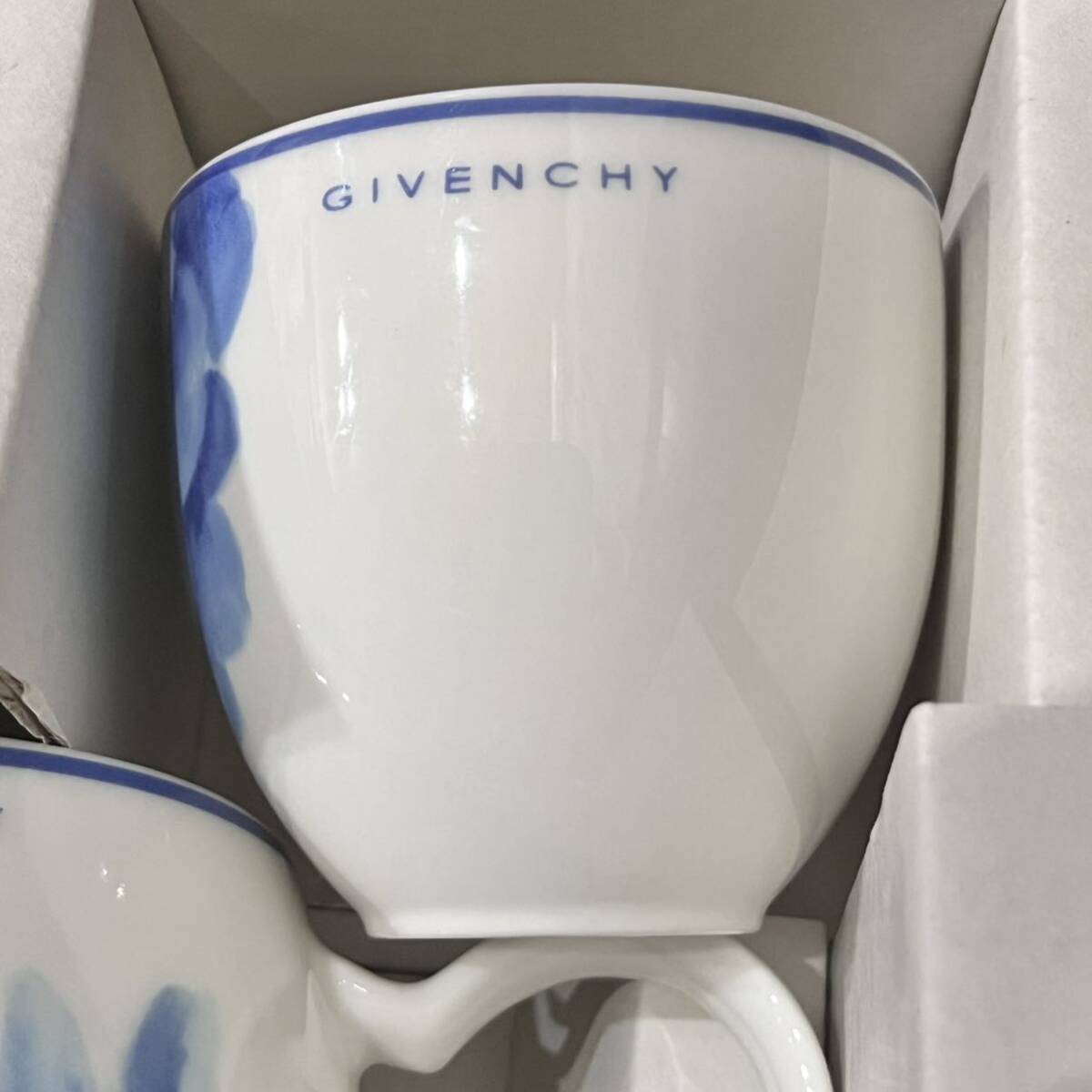 yamaka ジバンシー GIVENCHY 食器★ 茶器セット ポット・湯呑み×5客★ 未使用品 ★ ブルーフラワー 急須 フリーカップ_画像8