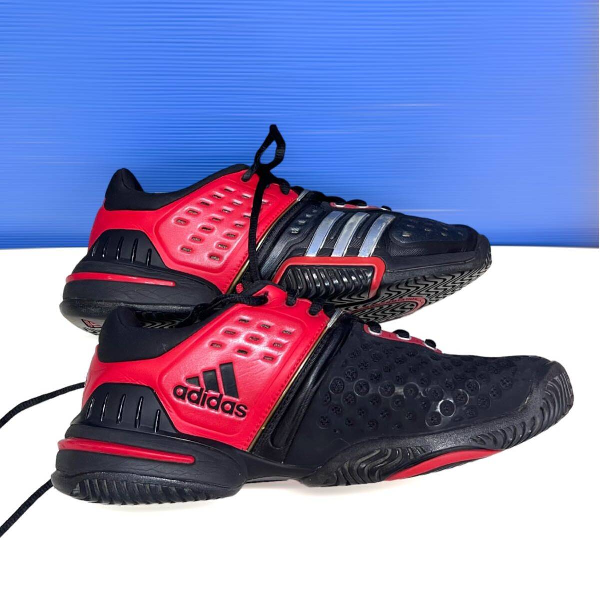 【BO-557】★adidas★アディダス バリケード6 テニスシューズ 25.0cm 黒×赤×メタリックシルバー_画像5