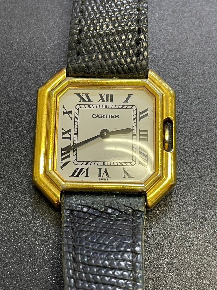 Cartier カルティエ サンチュール LM 925 ローマン ホワイト文字盤 レディース 手巻き 腕時計 動作未確認 不動ジャンク_画像1