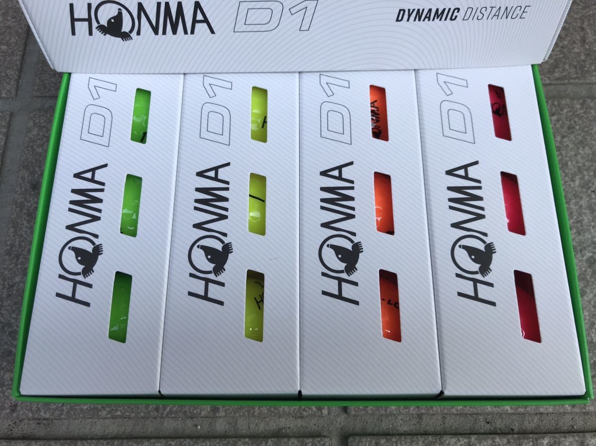 未使用品 HONMA ホンマ DYNAMIC DISTANCE D1 ゴルフボール カラー 1ダース レターパックプラス￥520 or 着払い _画像2