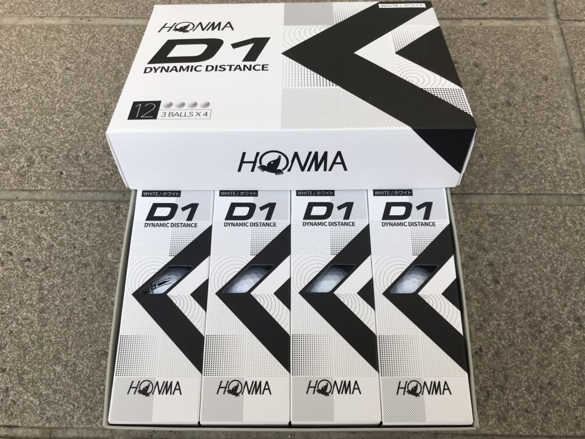 未使用品 HONMA ホンマ DYNAMIC DISTANCE D1 ゴルフボール ホワイト 1ダース レターパックプラス￥520 or 着払い_画像1