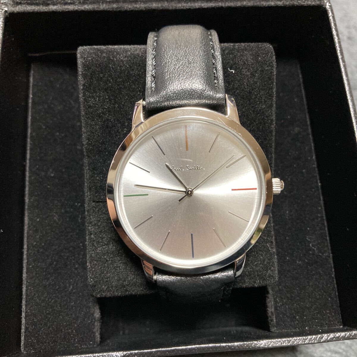 【極美品】Paul Smith ポールスミス 腕時計 MA-P10051 革 ベルト アナログ ブラック 稼働品