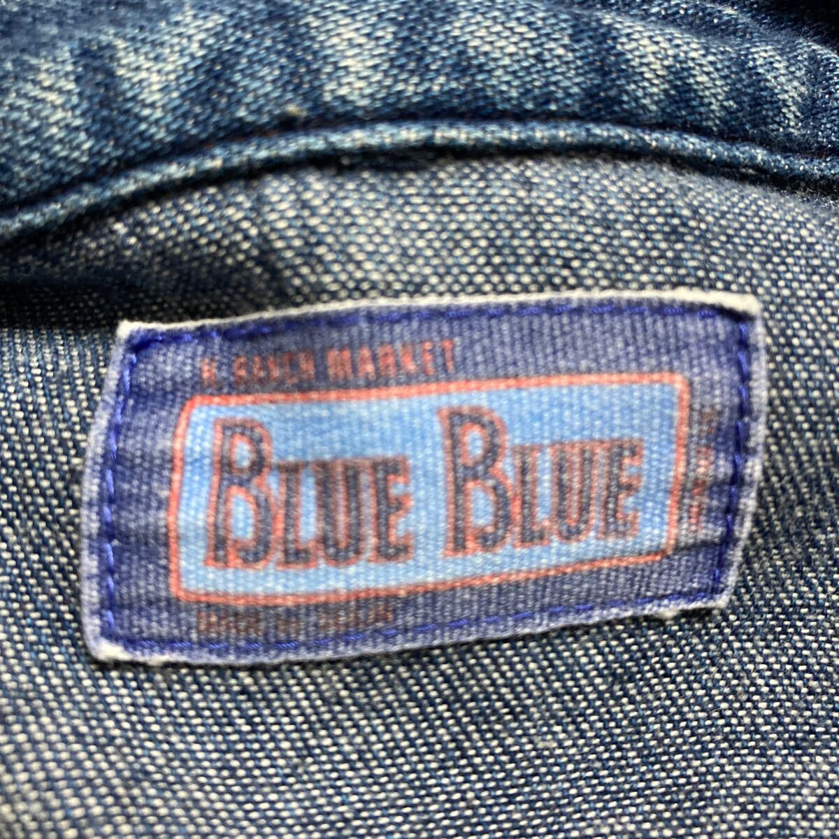 【美品】BLUE BLUE ブルーブルー デニムウエスタンシャツ インディゴ サイズ1 ハリウッドランチマーケット 日本製_画像3