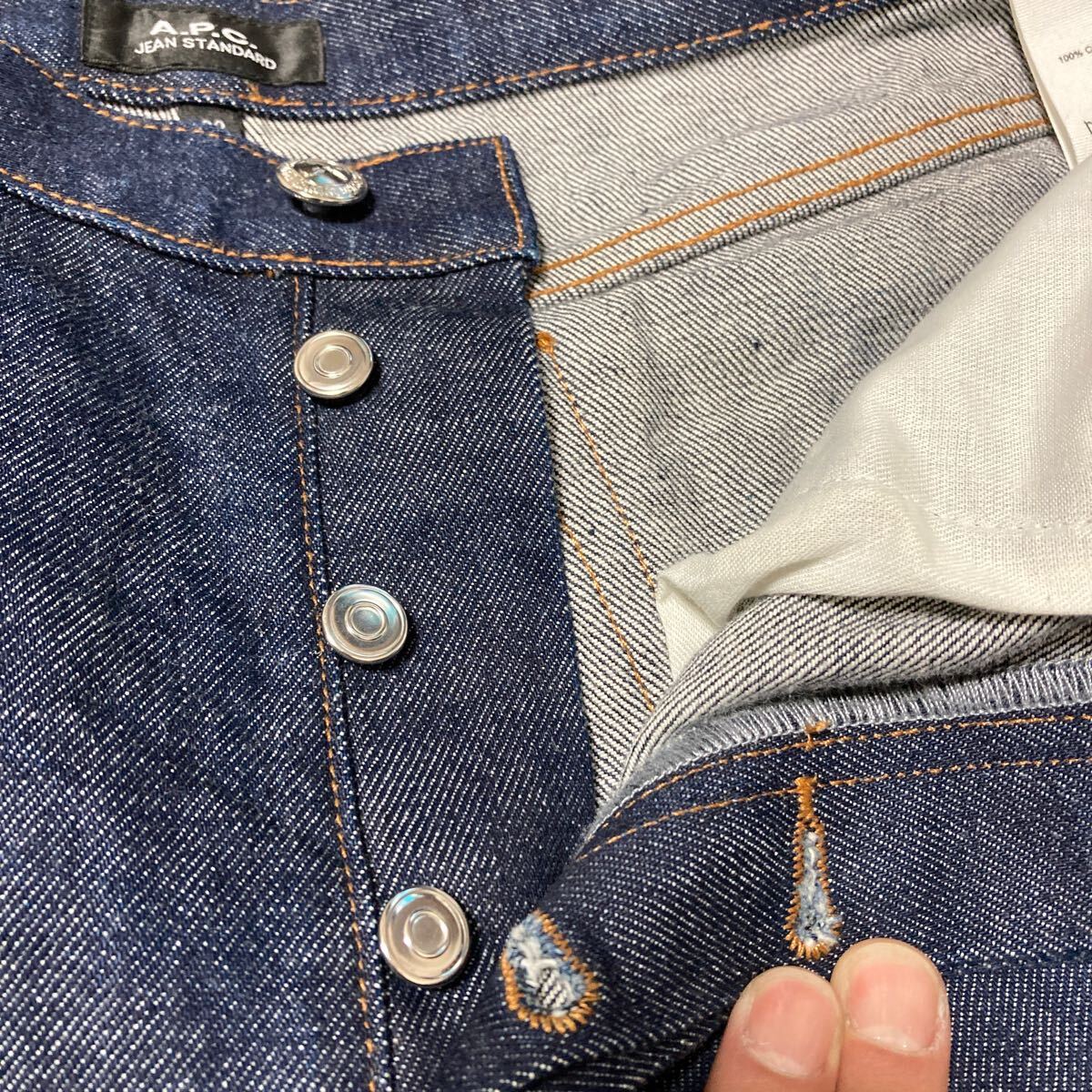 [ прекрасный товар ]A.P.C. JEAN STANDARD A.P.C. стандартный rigid Denim брюки джинсы индиго красный уголок W32 темно синий 