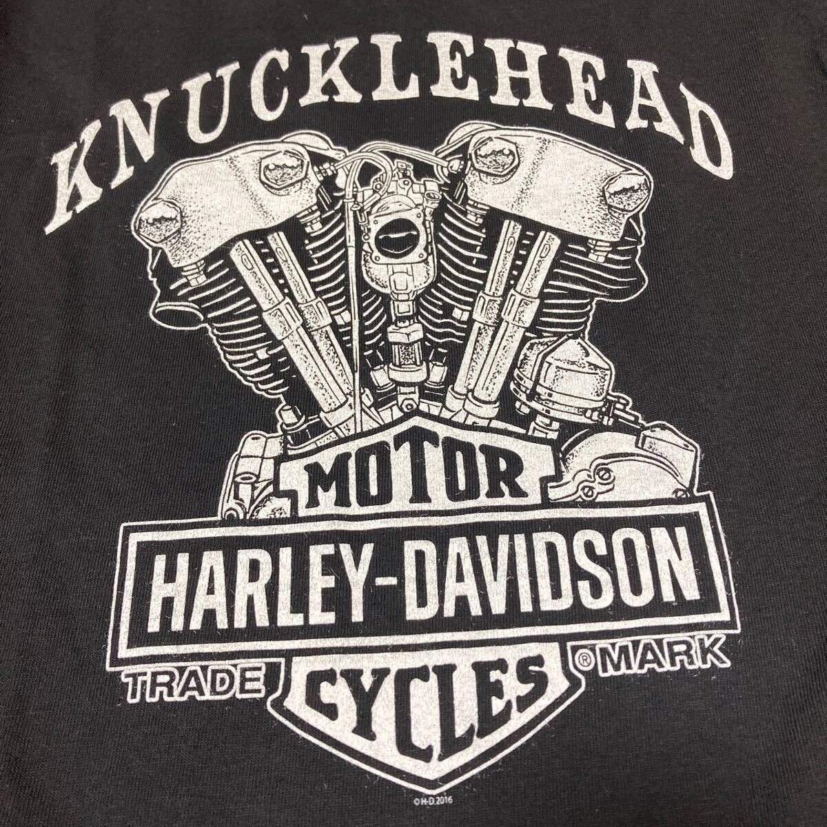 【未使用】HARLEY DAVIDSON ハーレーダビッドソン ヴィンテージTシャツ ナックルヘッド ブラック Sサイズ_画像3