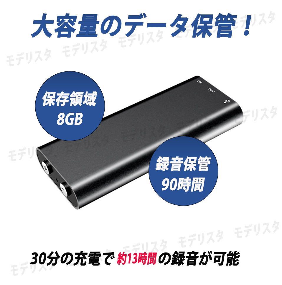 小型 ボイスレコーダー ICレコーダー 録音 8GB イヤフォン USBケーブル_画像2