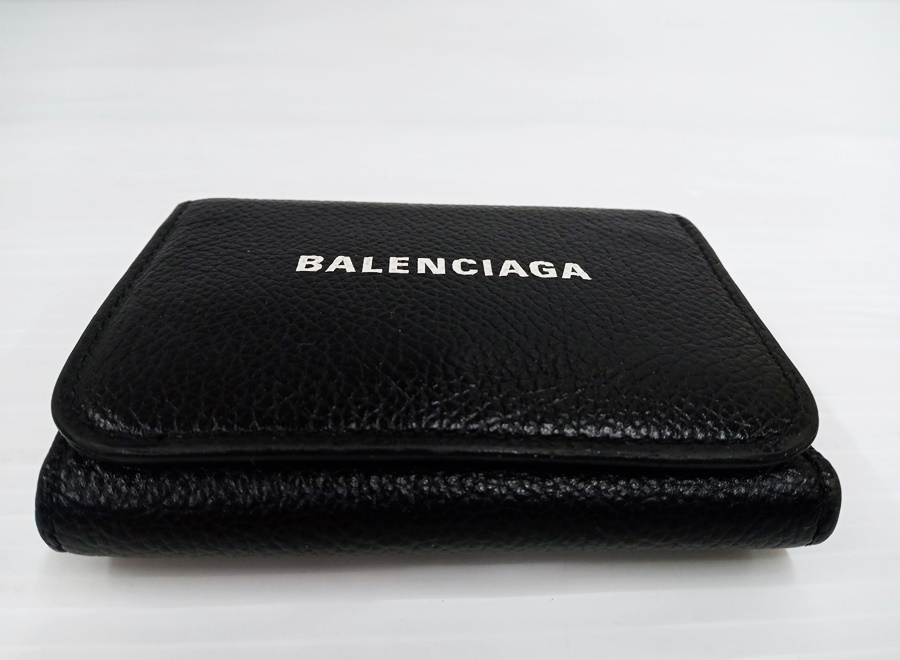 下松)BALENCIAGA バレンシアガ 655622 三つ折り財布 ブラック 黒 ◆N2403063 MC23Aの画像2