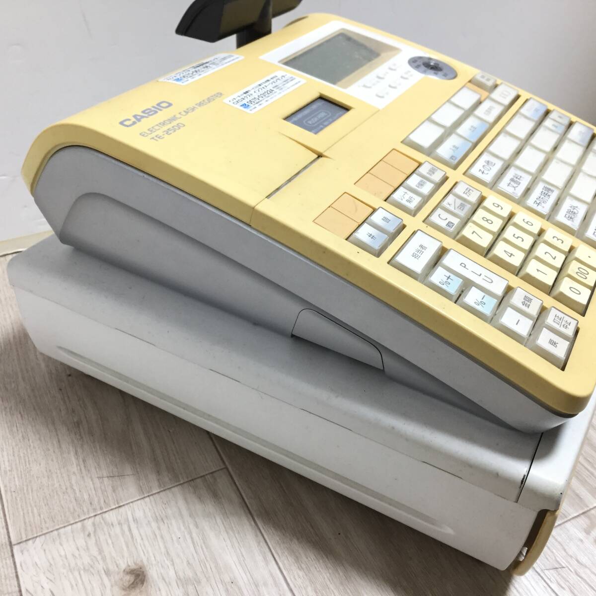 中古品 店舗用品 TE-2500 CASIO カシオ 電子レジスター レジスタ レジ ELECTRONIC CASH REGISTER 鍵付き_画像5