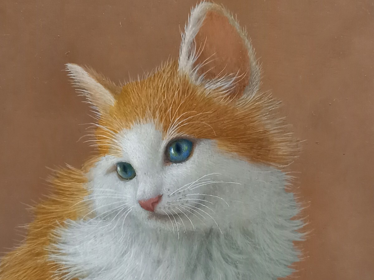 奇跡のリアリズム 猫を描き秀逸　近藤俊一　油彩【真作保証】2023年最新作　直筆の１点ものです。_画像6