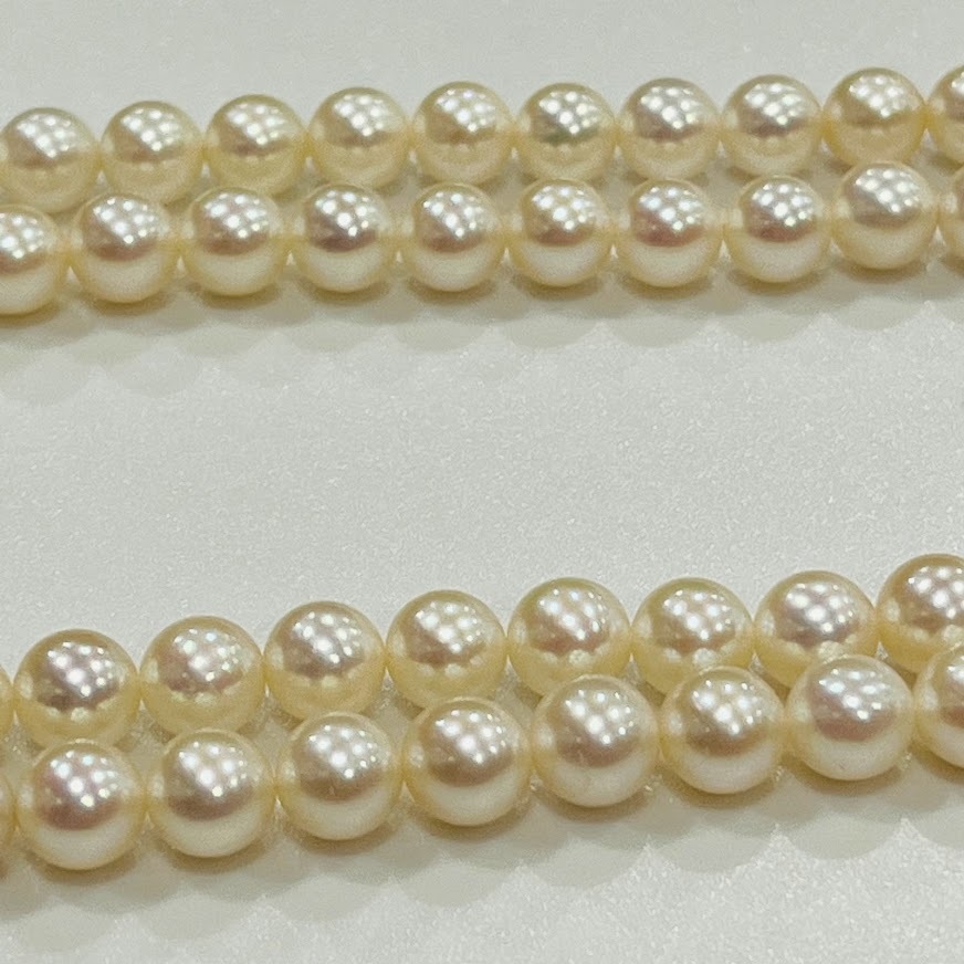 ★MIKIMOTO★ ミキモト 本真珠 K14留め具 ネックレス 二連 約6㎜玉 重量約42.3ｇの画像3