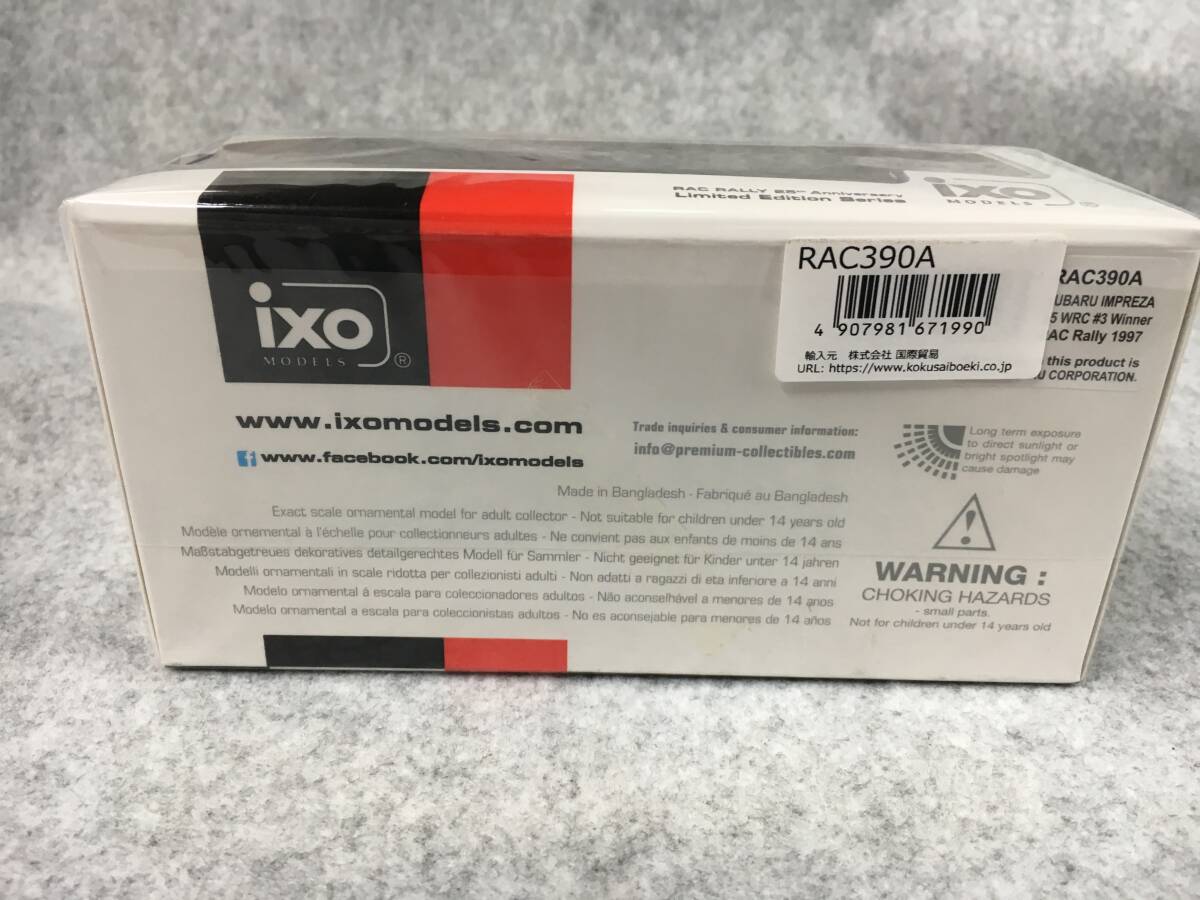 ●新品未開封●イクソ 1/43 スバル インプレッサ S5 WRC 1997 RAC ラリー ウィナー #3 C.マクレー/N.グリスト (RAC 25周年記念モデル) _画像6
