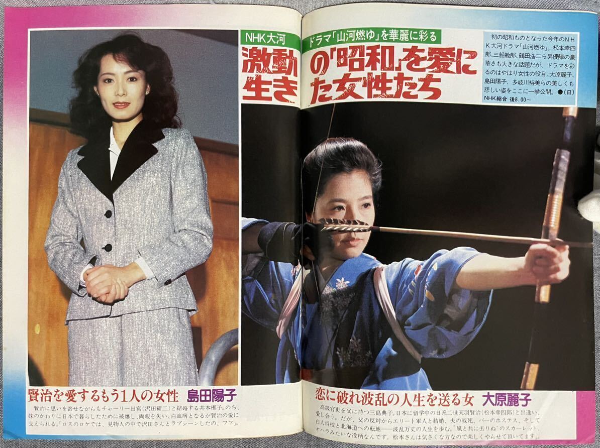 TVガイド テレビガイド 関西版 1984.1/7〜1/13 No.1102 昭和59年 山河燃ゆ 大原麗子 松本幸四郎 多岐川裕美_画像4