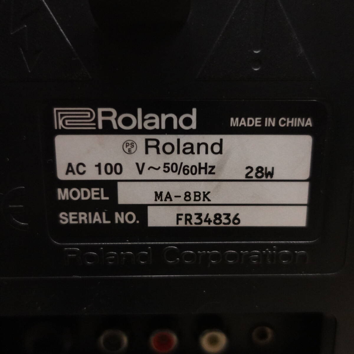 1円スタート スピーカー Roland MA-8BK FR34836 ジャンク ローランド AC 100V~50/60Hz 28W オーディオ機器 音響機器の画像2