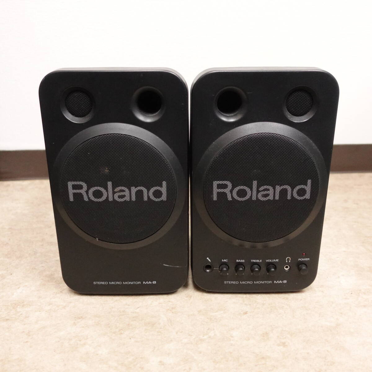 1円スタート スピーカー Roland MA-8BK FR34836 ジャンク ローランド AC 100V~50/60Hz 28W オーディオ機器 音響機器の画像4