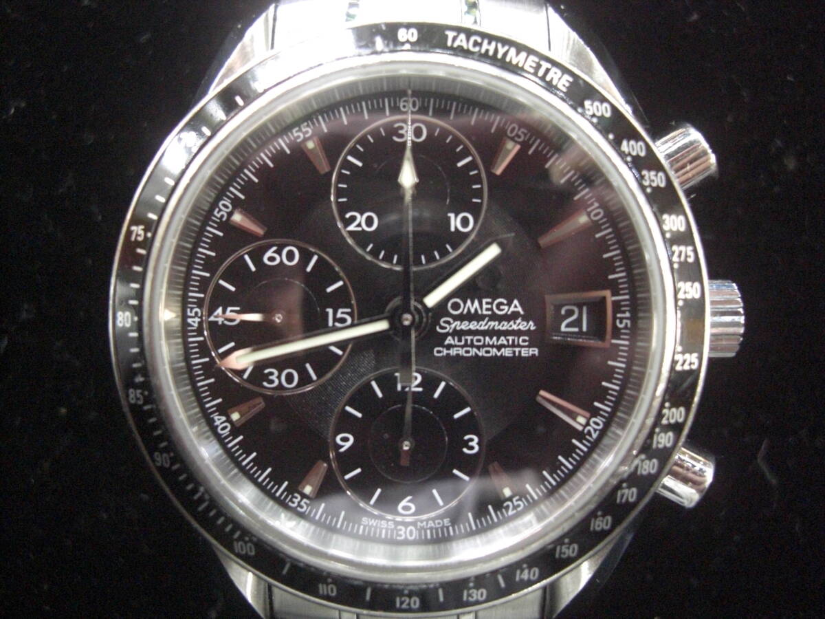 ☆ OMEGA オメガ スピードマスター SPEEDMASTER CHRONOMETER 日付/デイト付き クロノメーター 3210.50 100m/333ｆｔ防水 メンズ腕時計の画像9