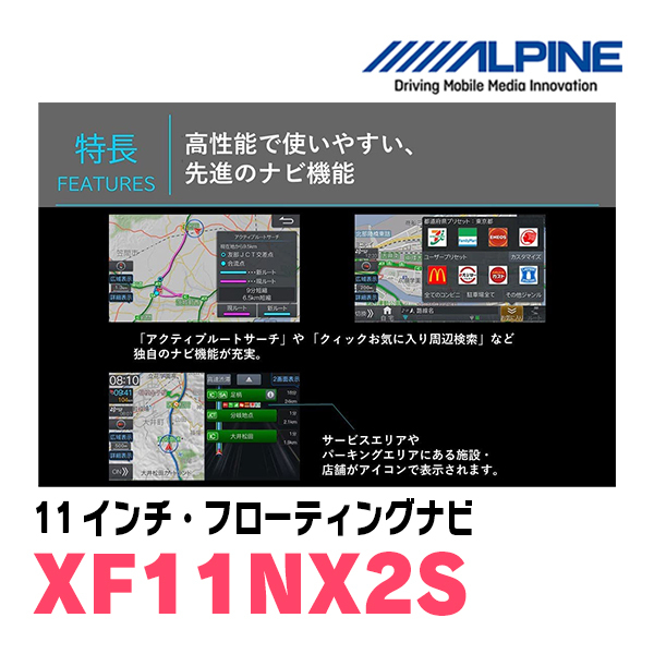 (最新データ)　アクア(H23/12～H29/6)専用セット　ALPINE/XF11NX2S　11インチ・フローティングナビ(配線/パネル込)_画像10