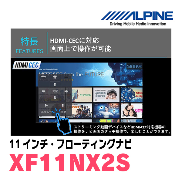 (最新データ)　プリウス(30系・H21/5～H27/12)専用セット　ALPINE/XF11NX2S　11インチ・フローティングナビ(配線/パネル込)_画像8