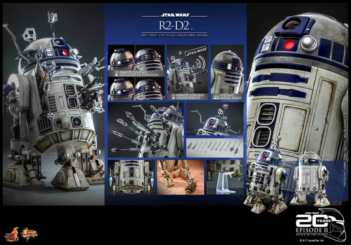 ホットトイズ 1/6 スター・ウォーズ R2-D2 エピソード２ クローンの攻撃 未開封新品 MMS651 Star Wars / Episode II Attack of the Clonesの画像9