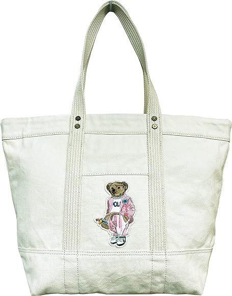 新品未使用 ラルフローレン ミディアム ポロベアートートバッグ 男女兼用 コットンキャンバス POLO RALPH LAUREN Canvas Tote_画像2