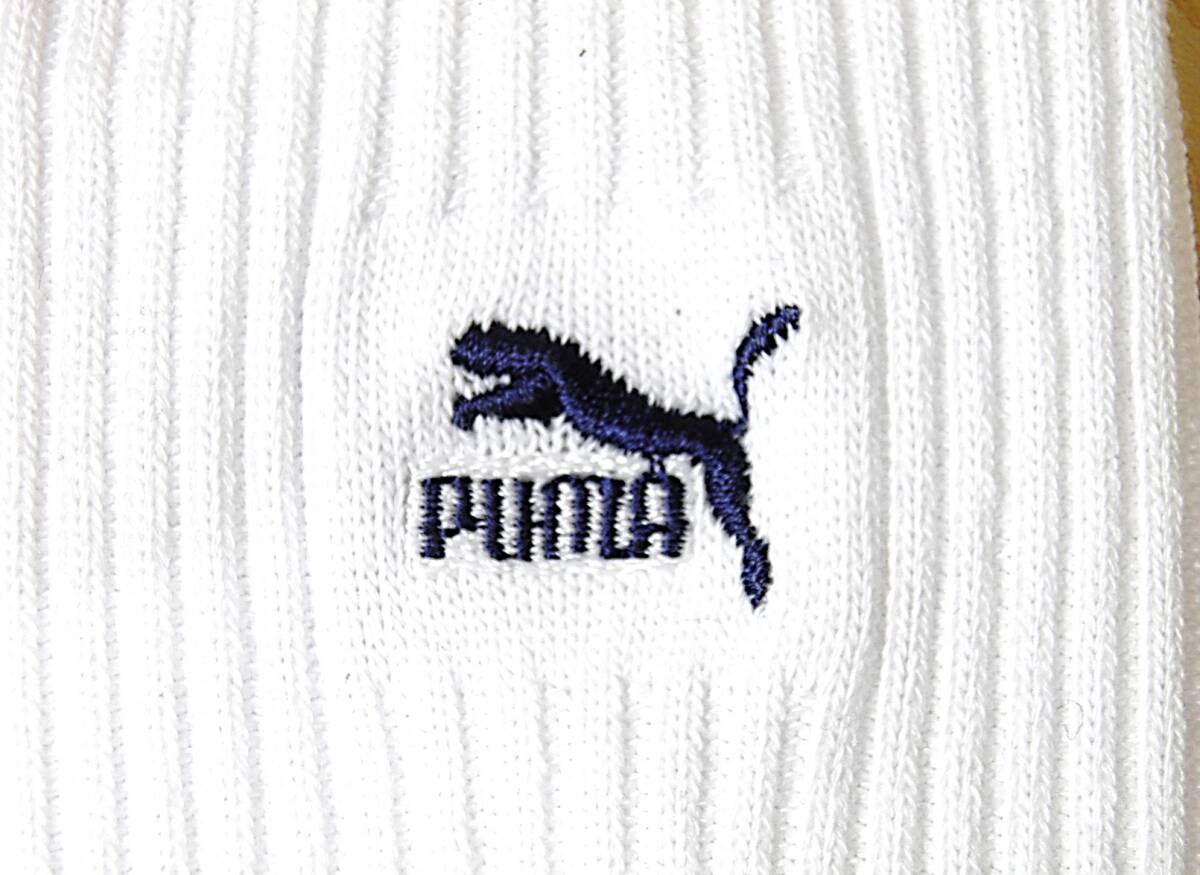 【未使用★レッグウェア】日本製◆Hit Union◆PUMA◆大寸 くっきり 2×2リブ◆白リブ ハイソックス◆26-28cm◆44cm丈◆スポーツ◆稀少A◆_画像5