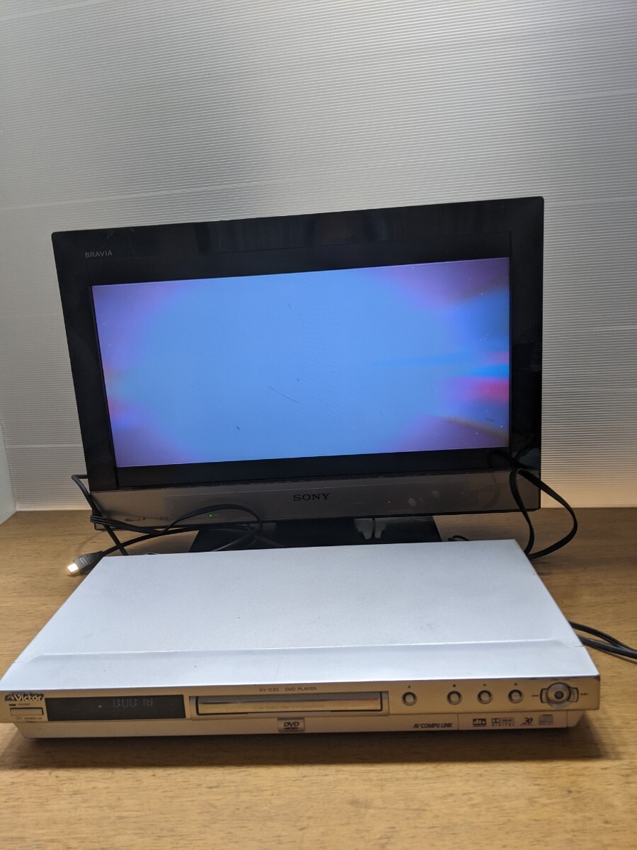 IY0527 Victor XV-S33 DVD PLAYER DVDプレーヤー/ビクター2003年製 本体のみ 動作品 現状品_画像1