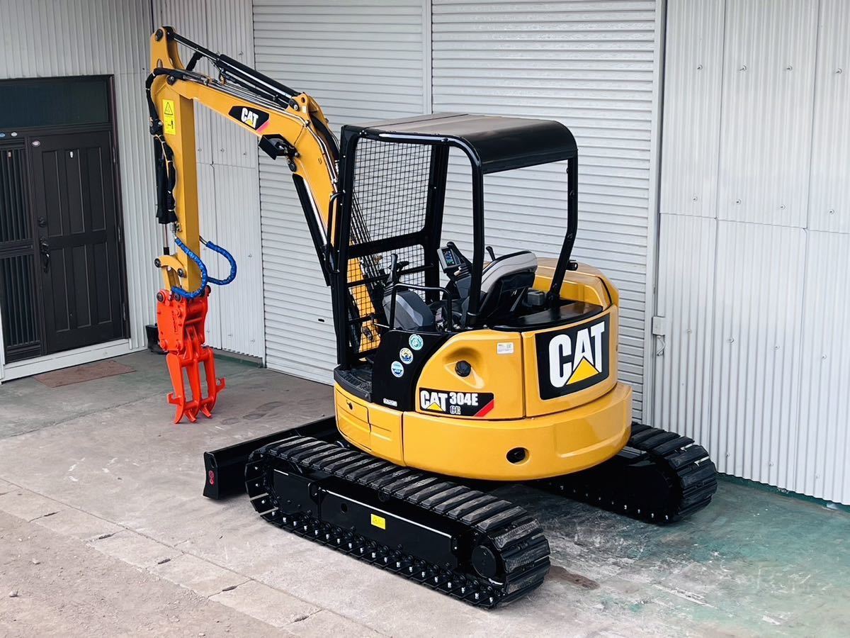 CAT 304ECR 油圧ショベル ミニユンボ 倍速付 パッド新品 タグチ工業 油圧式フォーク カギ2つ付 ふつうとスケルトンバケット セット_画像7