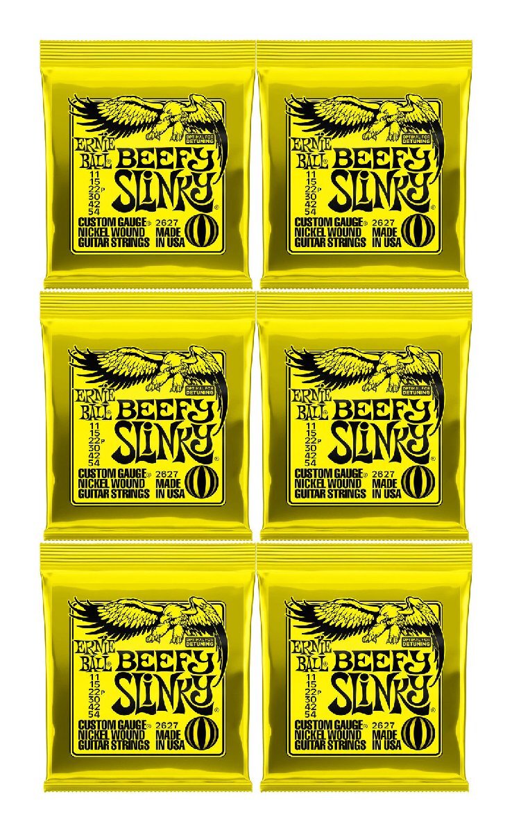 即決◆新品◆送料無料ERNIE BALL 2627×6 BEEFY SLINKY [11-54] エレキギター弦/メール便_画像1